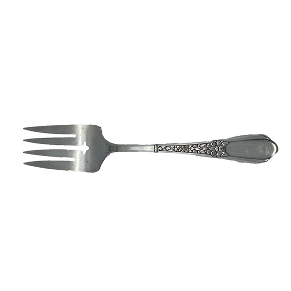 1938 Simon L. & George H. Rogers 8 1/4" Serving Fork SP Floral Pattern - Picture 1 of 11
